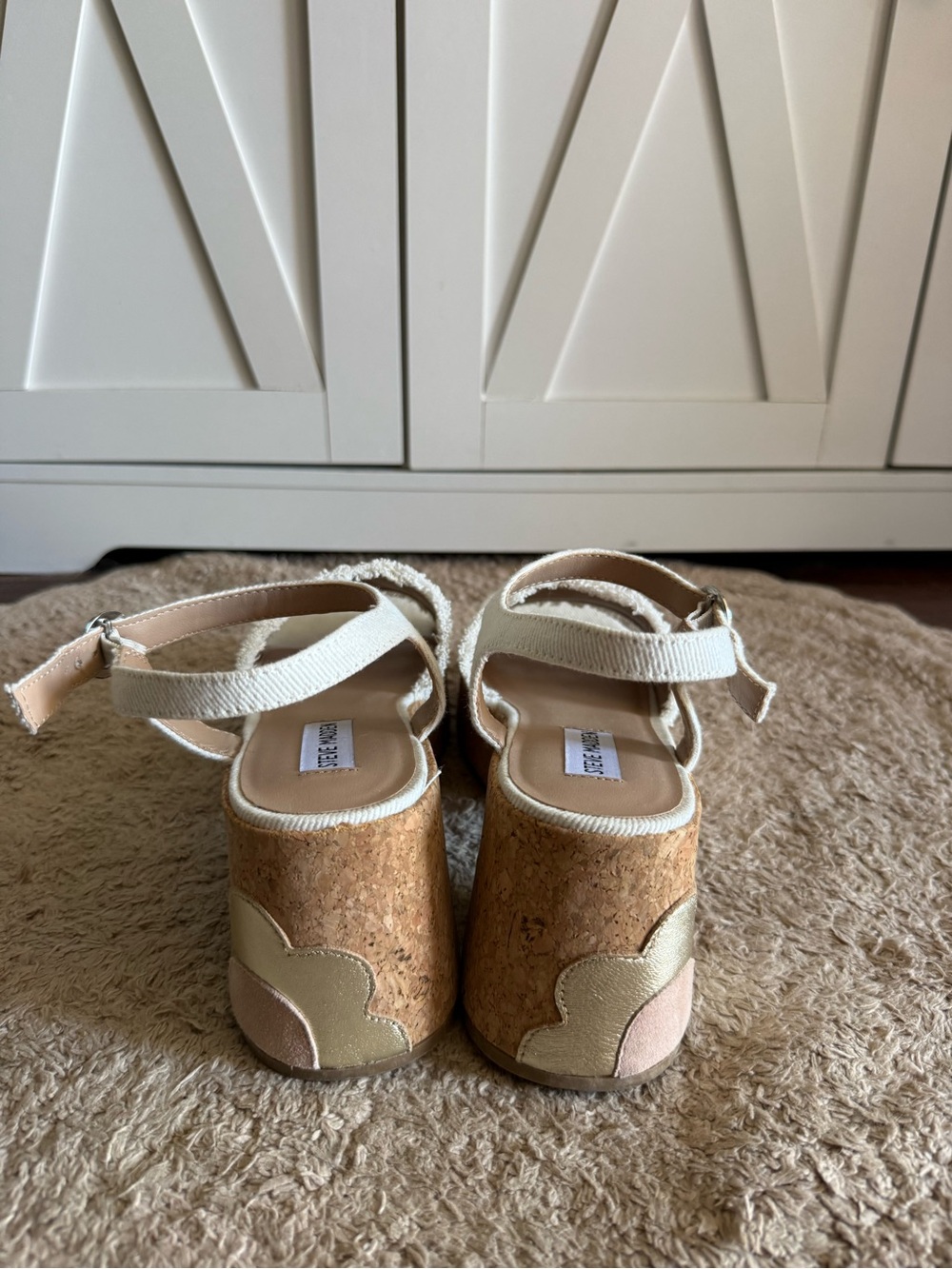 Steve Madden Daysee Frayed Denim Platform Sandals - Picture 3 of 8